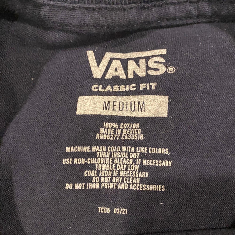 Vans Mens Classic Fit Floral Graphic T-Shirt Navy Blue Short Sleeve Medium - Picture 7 of 10